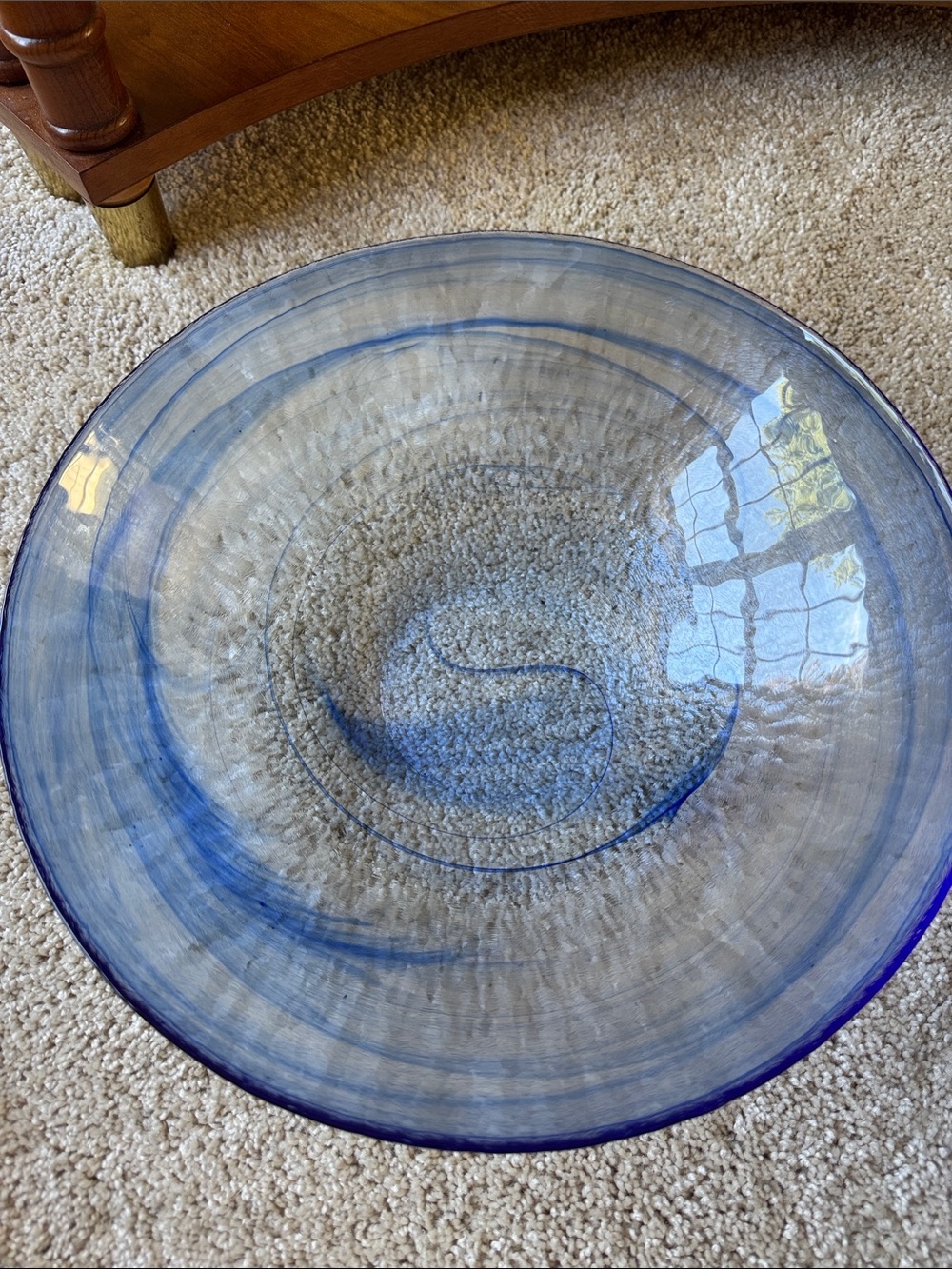 Blue Hand-Blown Glass Decorative Bowl Pier 1